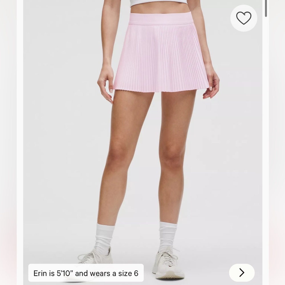 Lululemon Varsity High-Rise Pleated Tennis Skirt in Pink Organza